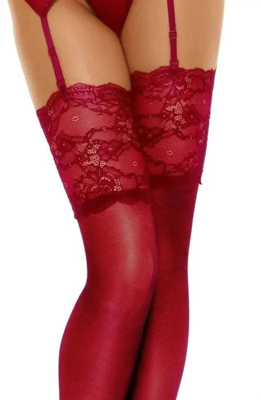 Experience Elegance with Beauty Night BN6543 Romance Stockings Cherry