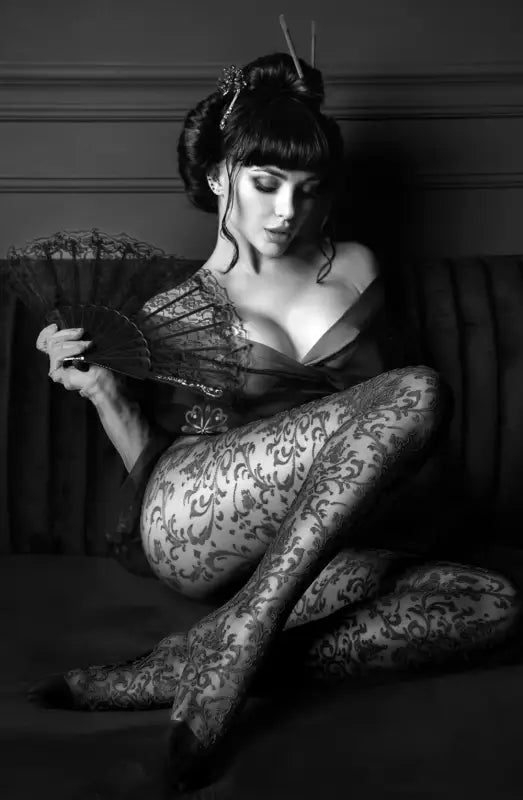 Experience Elegance with Black Secret BS135 Crotchless Tights