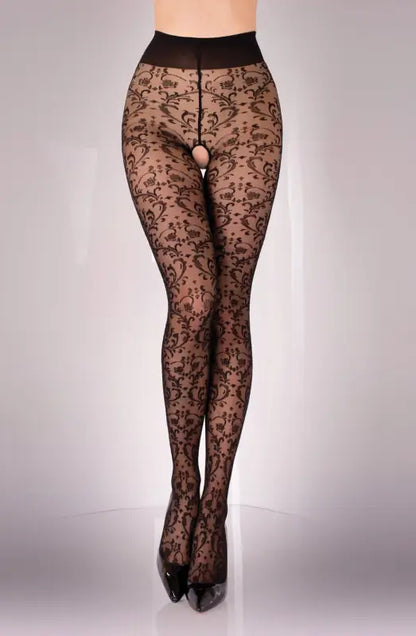 Experience Elegance with Black Secret BS135 Crotchless Tights