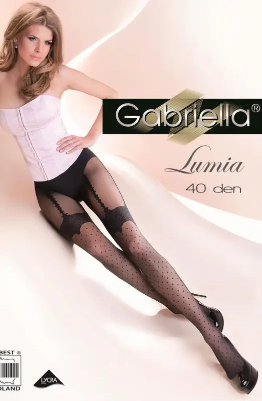 Experience Elegance with Gabriella Fantasia Lumia Suspender Design Tights