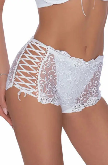 Experience Elegance with Roza Ginewra Short White Embroidery