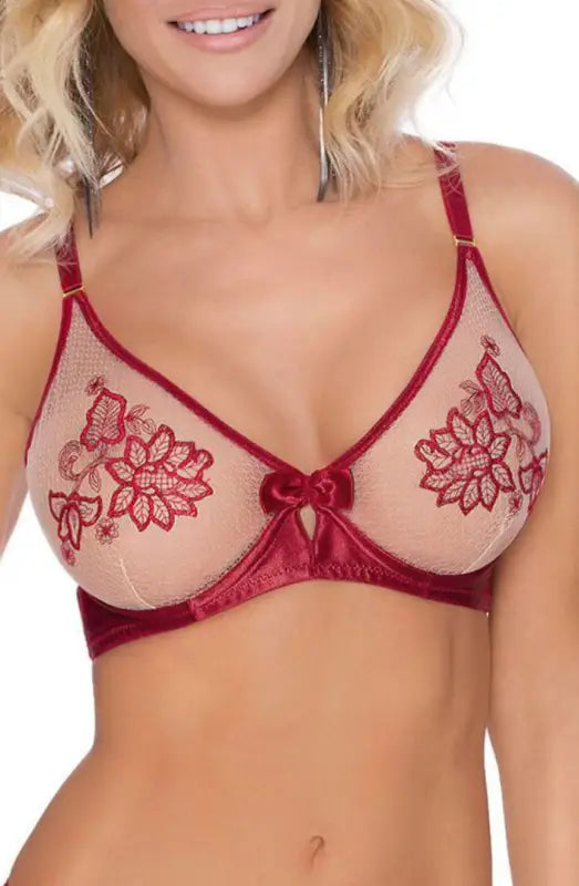 Experience Elegance with Roza Mehendi Soft Cup Bra in Claret