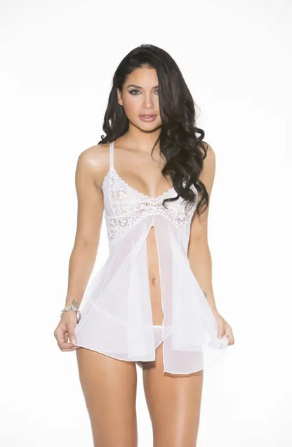 Experience Elegance with the Adorable Stretch Lace Black Babydoll