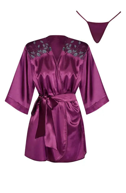 Experience Elegance with the Beauty Night BN6673 Peignoir Burgundy - One Size (S-L)