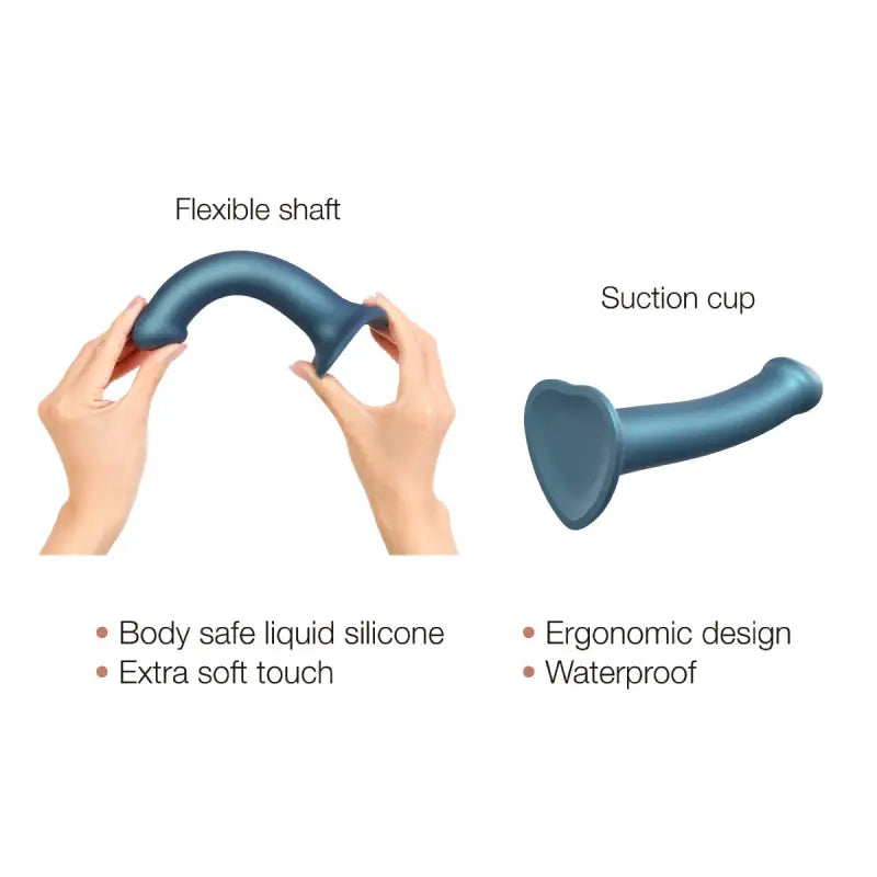 Strap On Me - Mono Density Dildo Metallic Duck Blue - M - Shine
