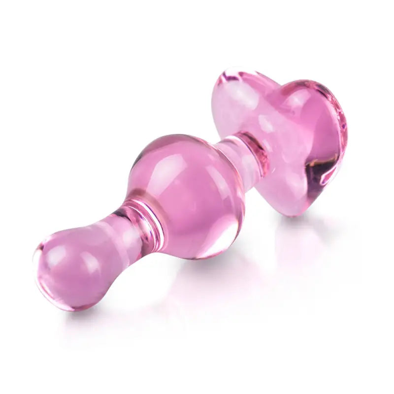 Experience Elegance with the Pink Heart Glass Butt Plug