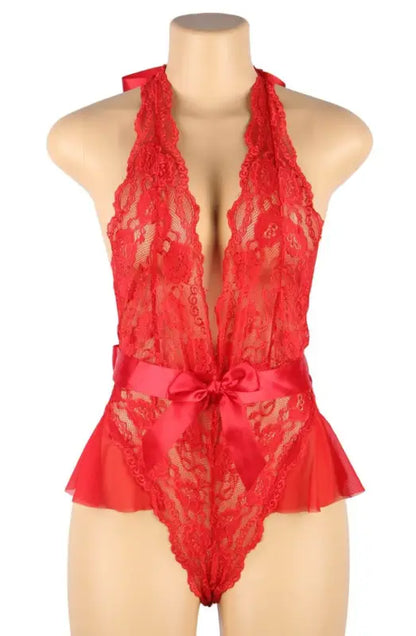 Experience Elegance with the YesX YX856Q Hot Red Teddy for Confident Women