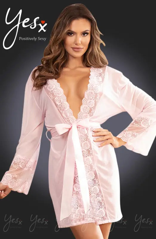 Experience Elegance with the YesX YX990 Pink Sheer Dressing Gown