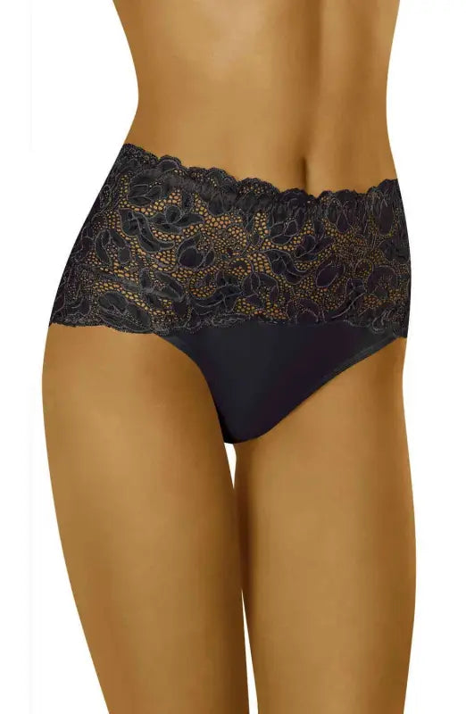 Experience Elegance with Wolbar Teri Black Floral Lace Briefs