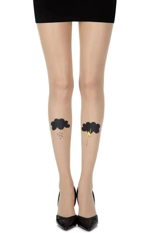 Experience Elegance with Zohara The Perfect Storm Skin Sheer Print Tights