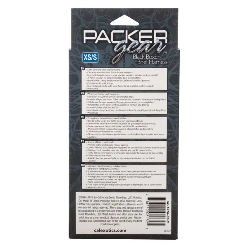 Experience Excitement with Packer Gear Boxer Harness in Black