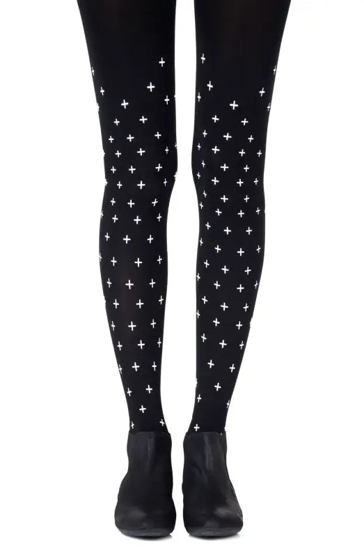 Experience Fantasy with Zohara Allover Printed Black Tights