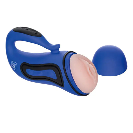 Experience Intense Pleasure with Apollo Alpha Stroker Rechargeable Blue Masturbator