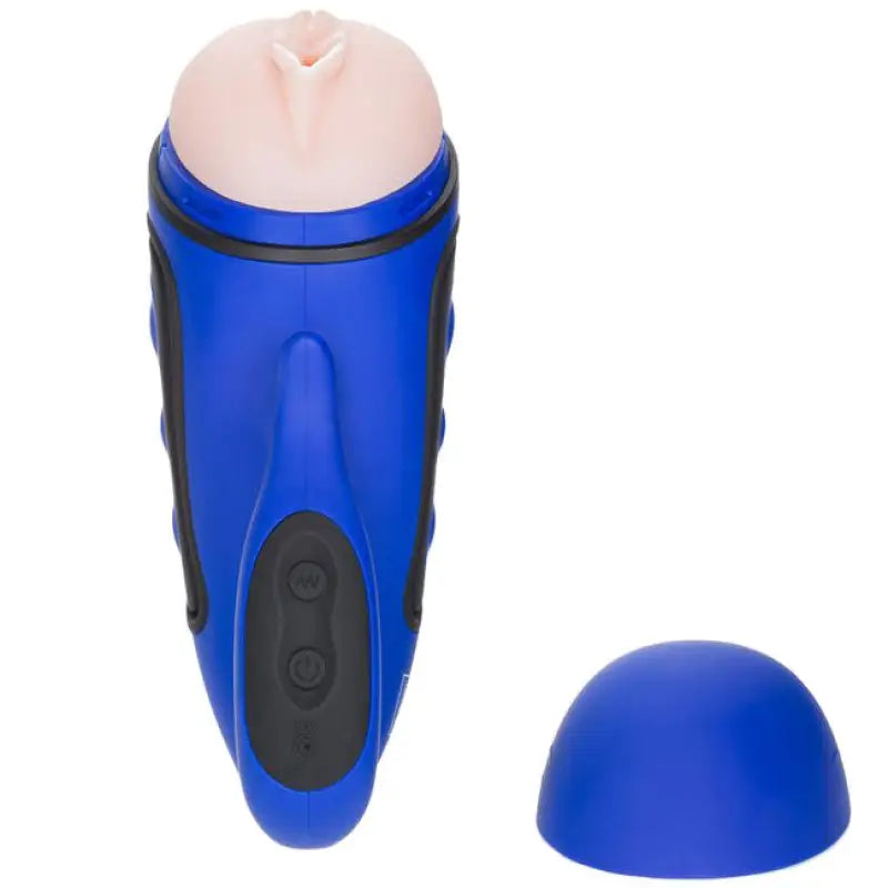 Experience Intense Pleasure with Apollo Alpha Stroker Rechargeable Blue Masturbator