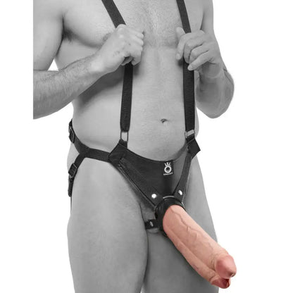 Experience Intense Pleasure with King Cock Flesh Two Cocks Hole Hollow StrapOn
