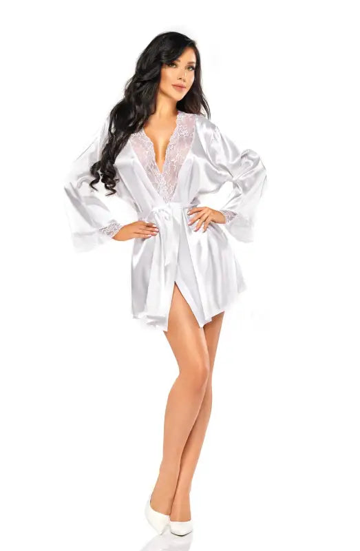 Experience Luxury with the Beauty Night BN6672 Sherie Peignoir White - One Size (S-L)