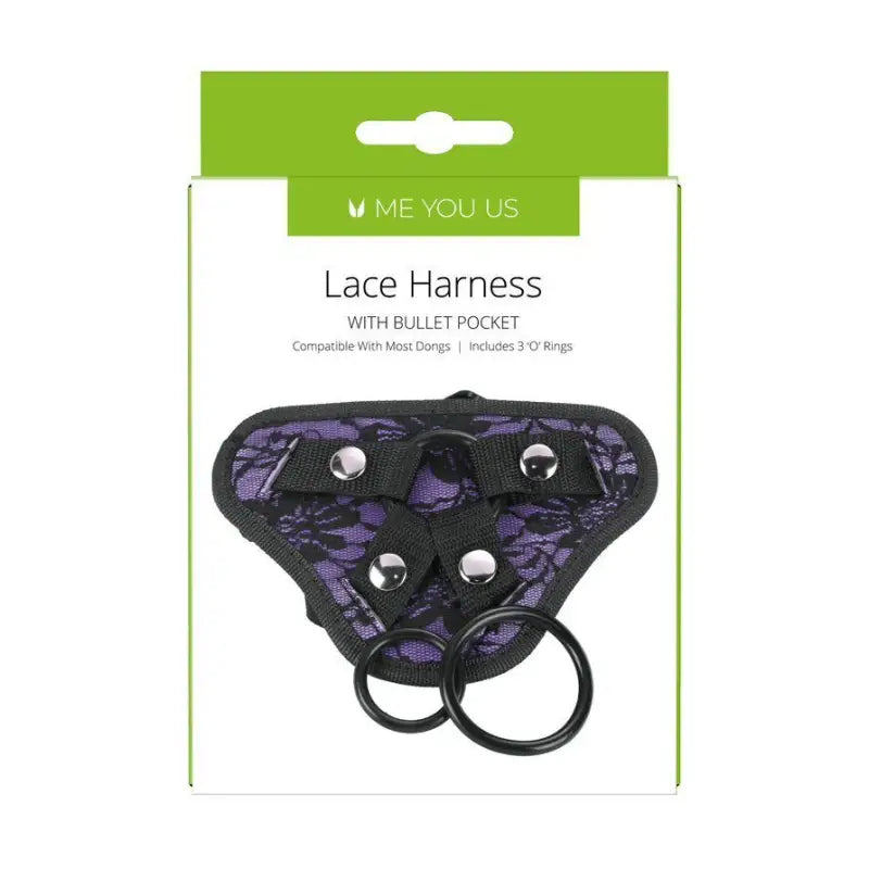 Experience Pleasure with Me You Us Lace Harness and Bullet Pocket O-Rings