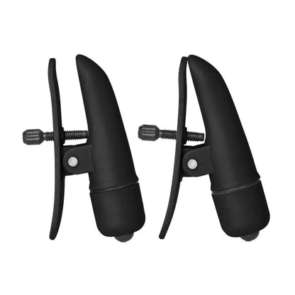 Experience Pleasure with Nipplettes Vibrating Black Nipple Clamps