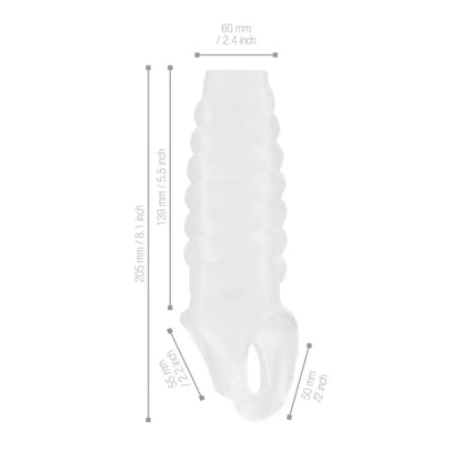 Experience Pleasure with the Dong Sleeve Transparent Featuring a Ball Strap