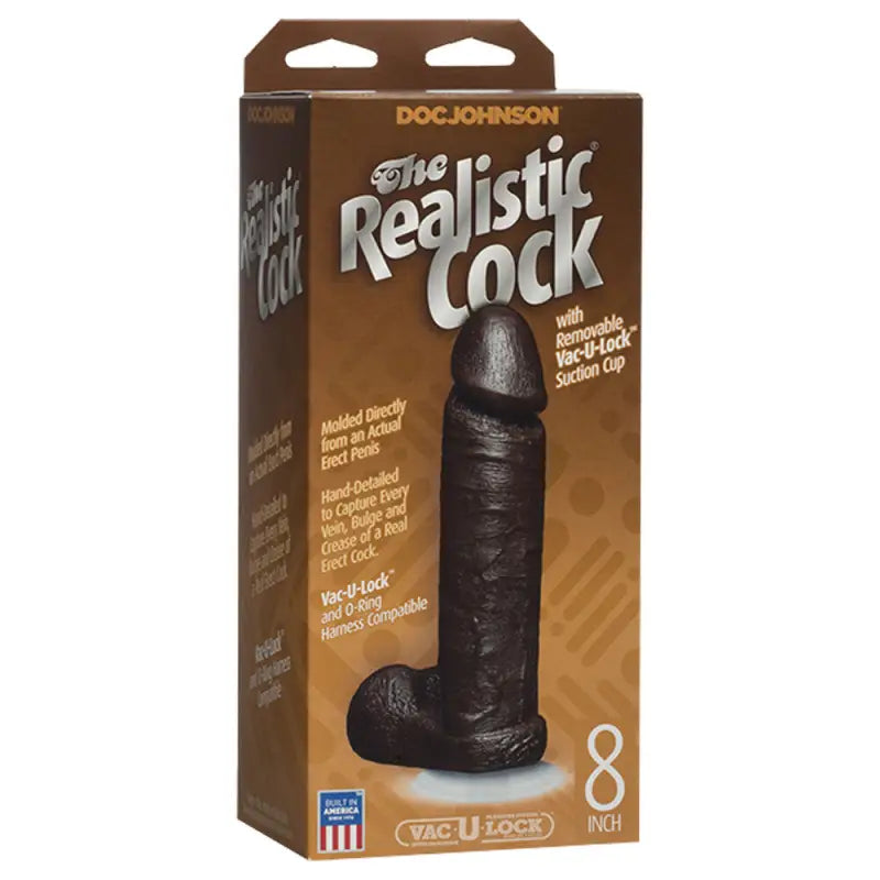 Experience Pure Excitement with the Realistic Cock 8 Inch Dildo Black