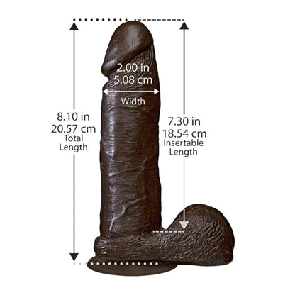 Experience Pure Excitement with the Realistic Cock 8 Inch Dildo Black