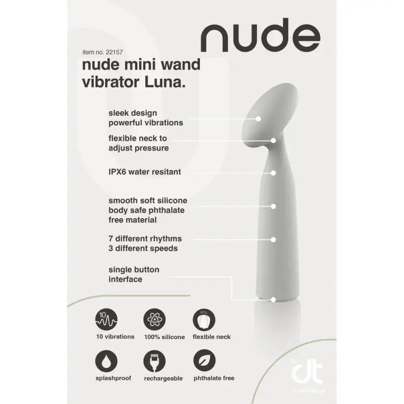 Experience Pure Pleasure with the Nude Luna Mini Wand Vibrator