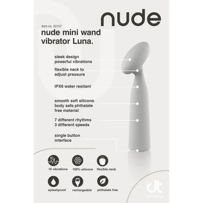 Experience Pure Pleasure with the Nude Luna Mini Wand Vibrator