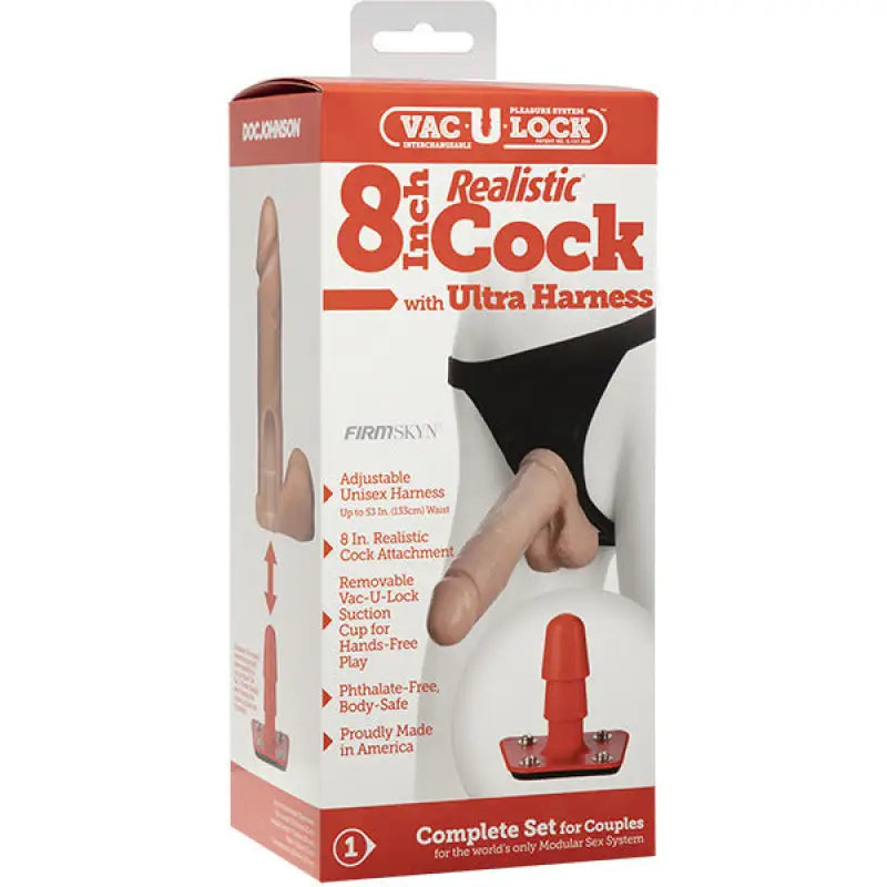 Experience Thrills with the 8 Inch Realistic Cock and Ultra Harness