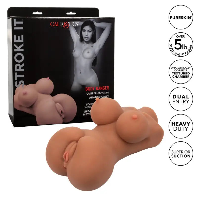 Experience Ultimate Pleasure with Body Banger Flesh Brown Masturbator
