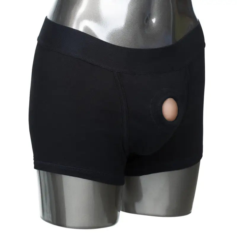 Experience Ultimate Pleasure with Packer Gear Boxer Harness Black