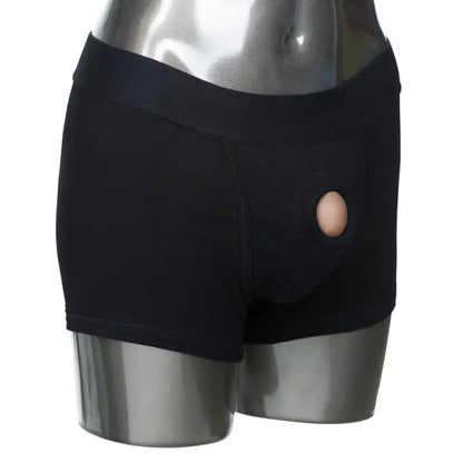 Experience Ultimate Pleasure with Packer Gear Boxer Harness Black