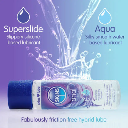 Skins Anal Hybrid Silicone and Water Based Lubricant 4.4 fl oz (130ml)