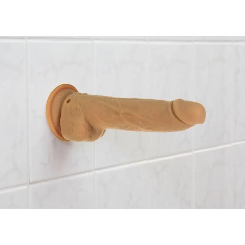 Experience Ultimate Pleasure with the 9 Inch Thrusting Dildo Caramel