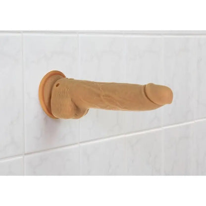 Experience Ultimate Pleasure with the 9 Inch Thrusting Dildo Caramel