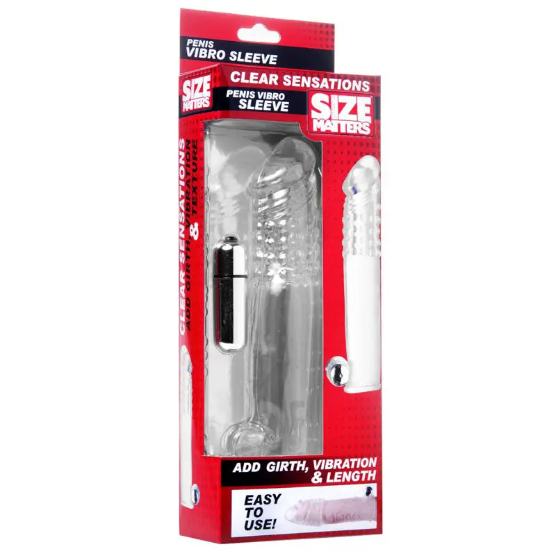 Experience Unmatched Pleasure with Size Matters Clear Vibrating Penis Sleeve