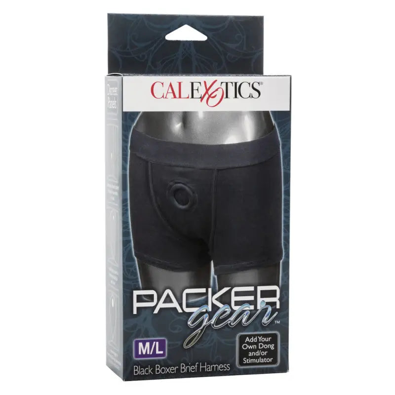 Experience Unmatched Pleasure with the Packer Gear Boxer Harness Black