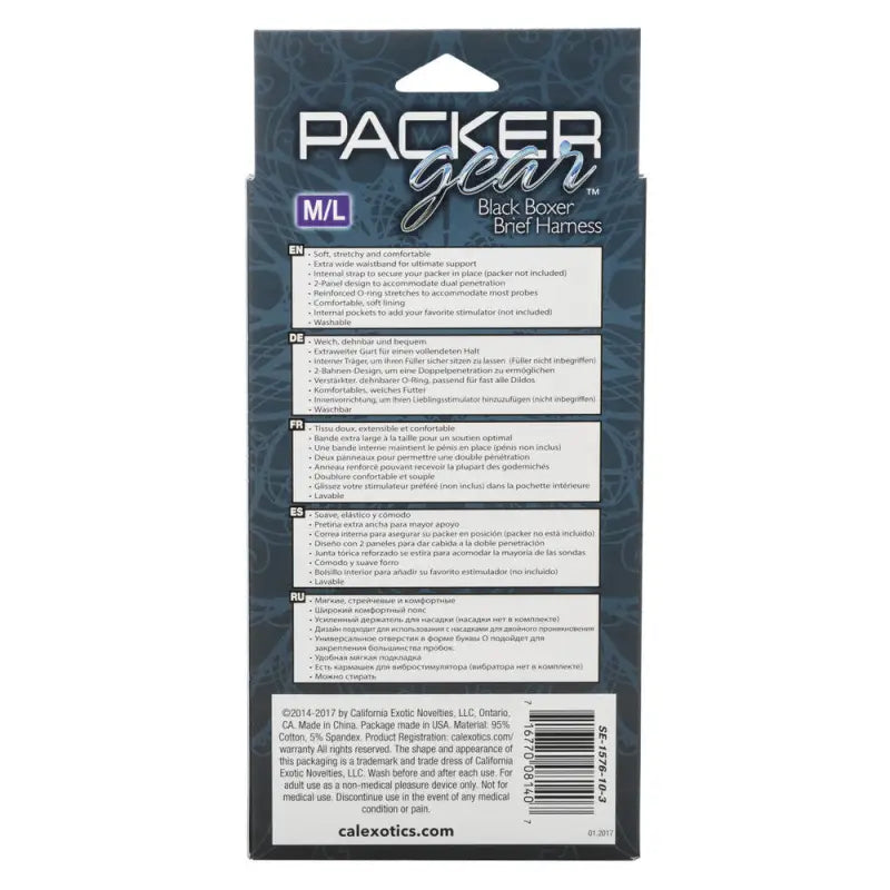 Experience Unmatched Pleasure with the Packer Gear Boxer Harness Black