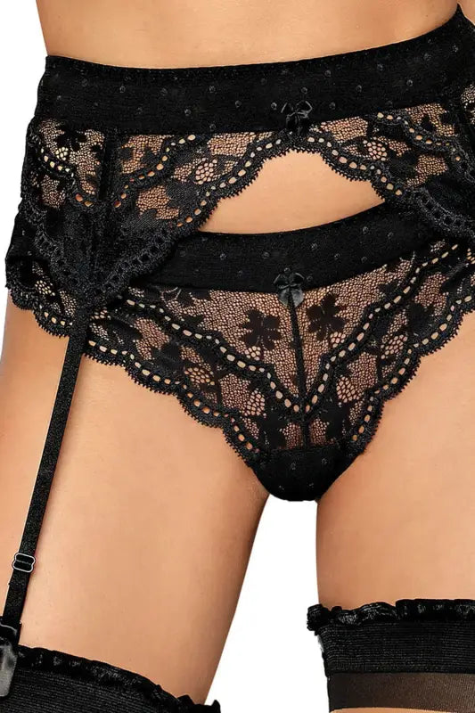 Exquisite Roza Lagerta Suspender Belt Black for Ultimate Elegance