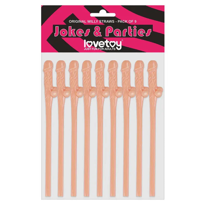 Flesh Pink Lovetoy Pack of Willy Straws for Hen and Stag Nights