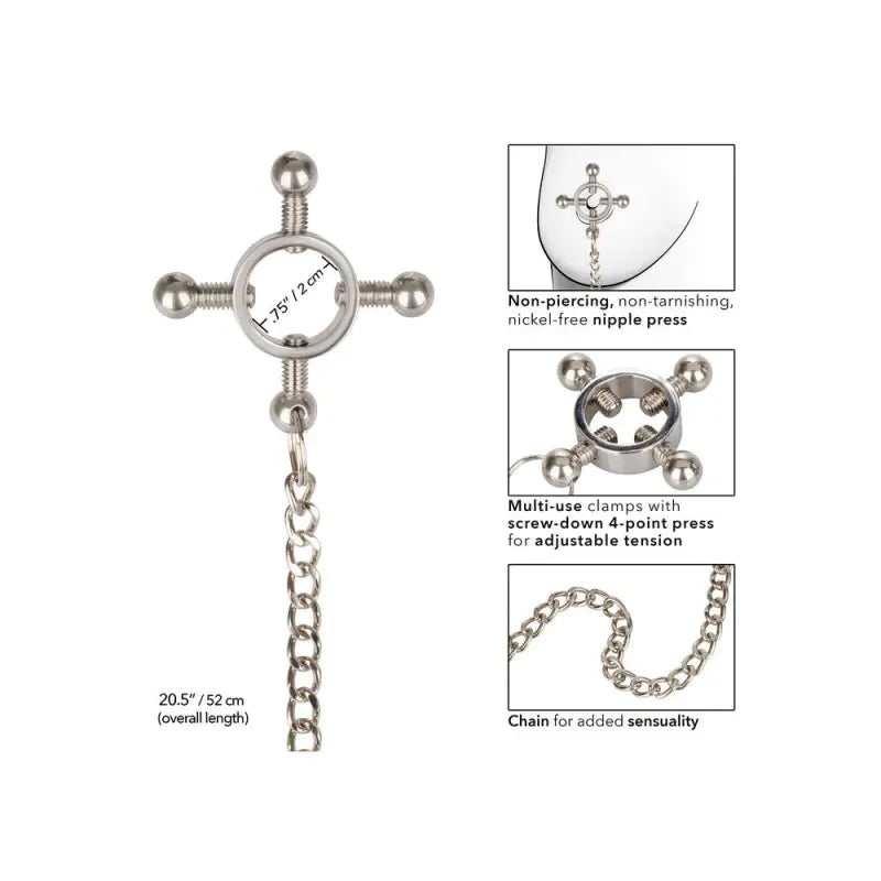 Fully Adjustable Screw-Down 4-Point Press Nipple Grips