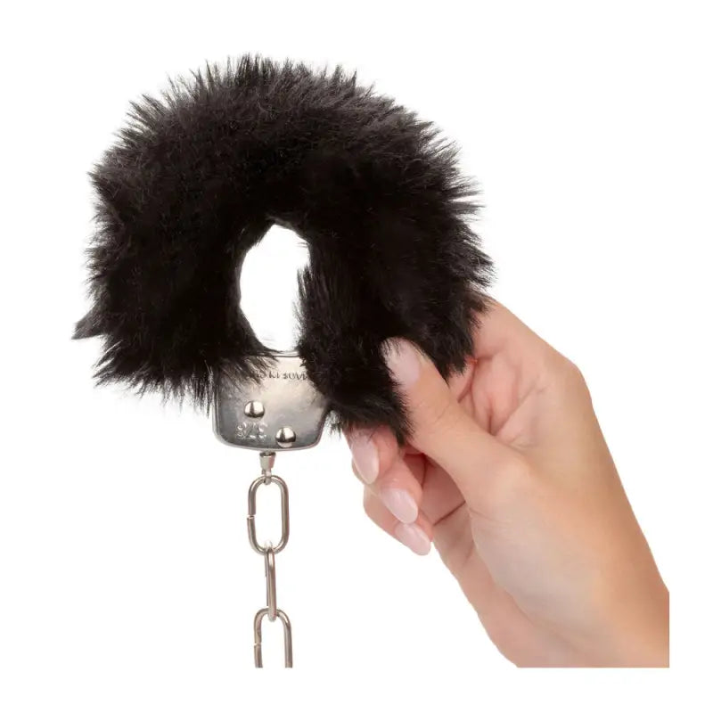 Furry Cuffs Black for Comfortable Bondage Play