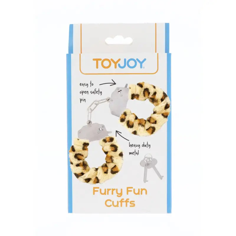 Furry Fun Wrist Cuffs with Leopard Design for Bondage Enthusiasts