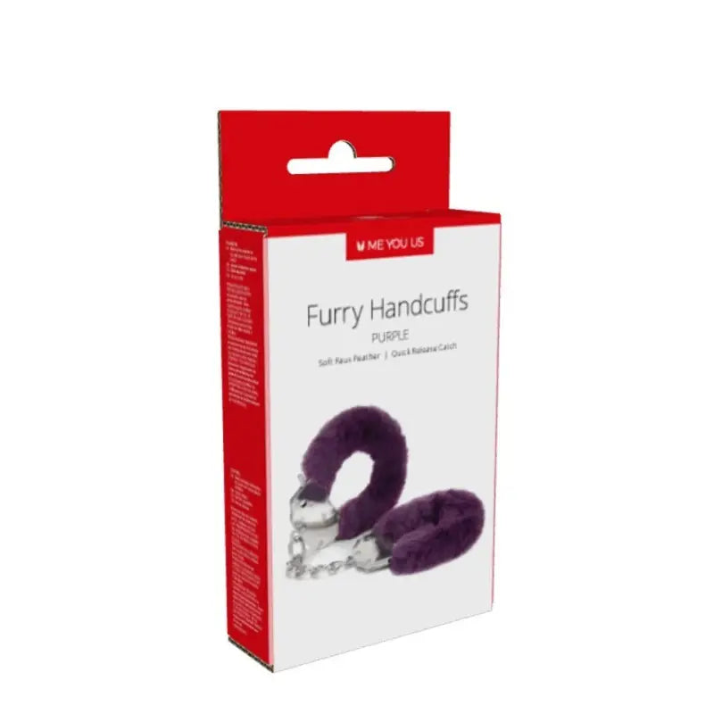 Furry Handcuffs Purple for Bondage Gear and Playful Restraint