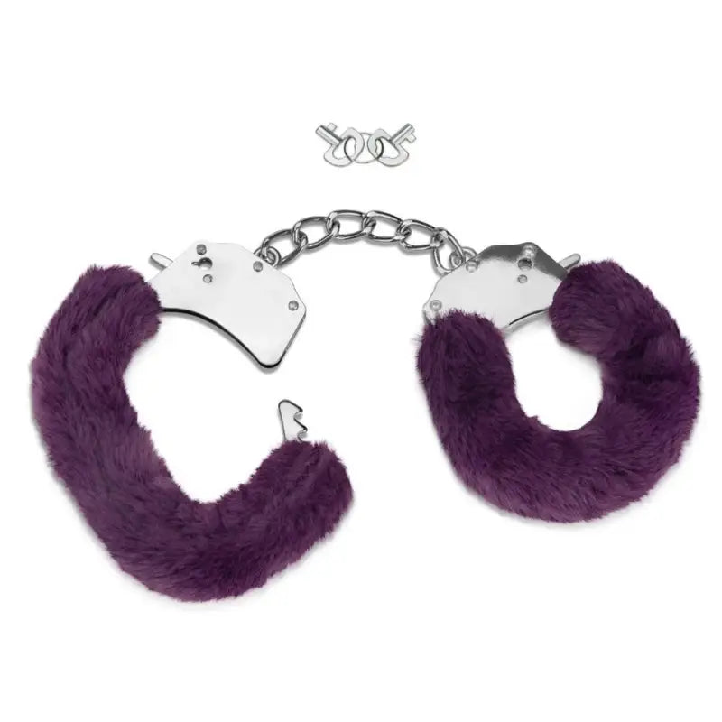 Furry Handcuffs Purple for Bondage Gear and Playful Restraint