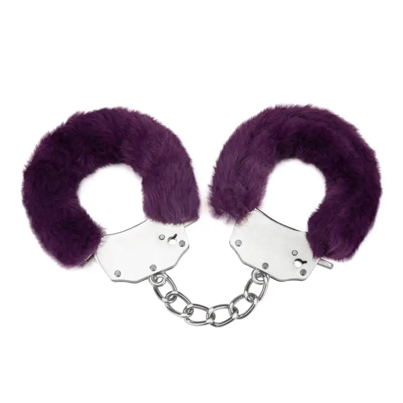 Furry Handcuffs Purple for Bondage Gear and Playful Restraint