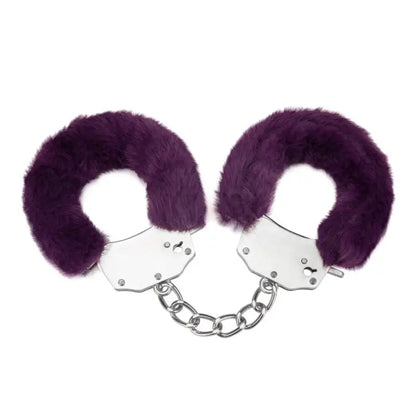Furry Handcuffs Purple for Bondage Gear and Playful Restraint