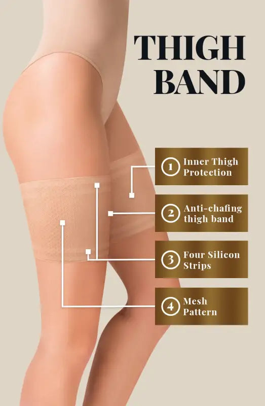 Gabriella Mesh Thigh Band 511 in Beige for Timeless Elegance