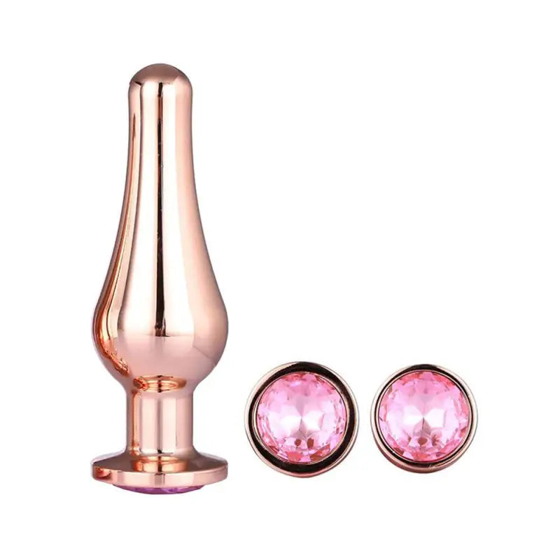 Gleaming Butt Plug Set in Rose Gold for Ultimate Pleasure and Comfort