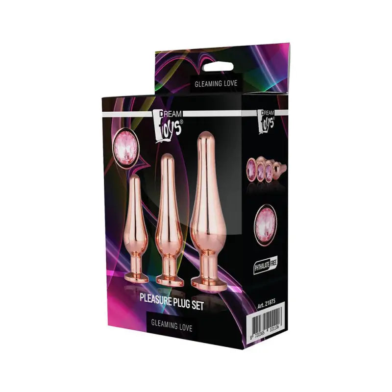 Gleaming Butt Plug Set in Rose Gold for Ultimate Pleasure and Comfort
