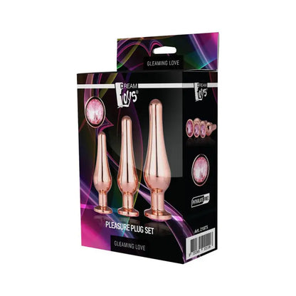 Gleaming Butt Plug Set in Rose Gold for Ultimate Pleasure and Comfort